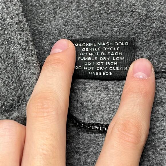 Solaris Fleece Black Gray Mens Large Mock Neck Full-Zip Outdoor Cozy Vest Jacket - Picture 7 of 8